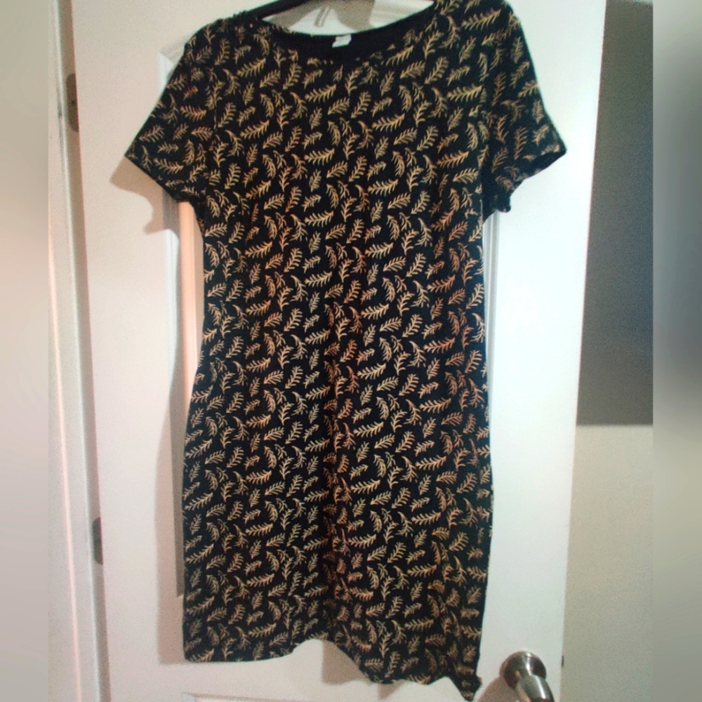 Old Navy Black / Tan T-shirt Dress Size L